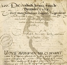 BGE Ms. fr. 19 - 1ère page du manuscrit